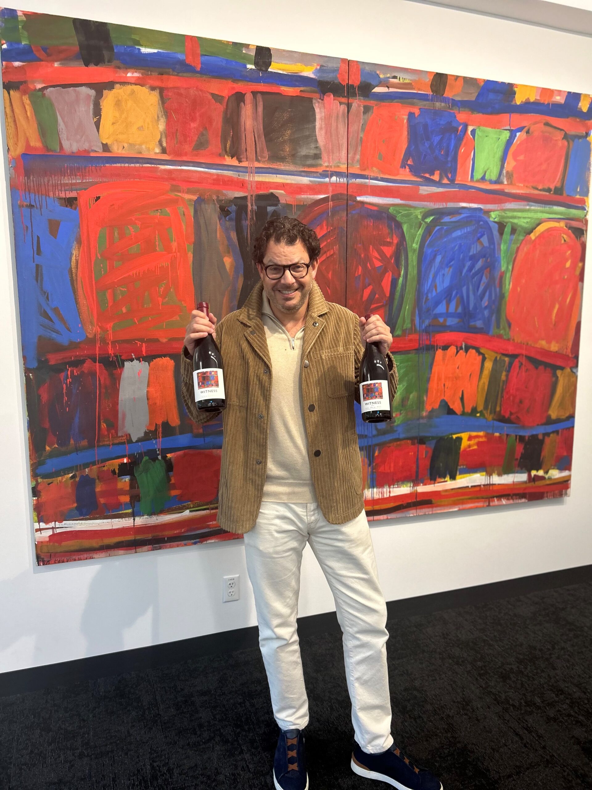 matt with wine and art